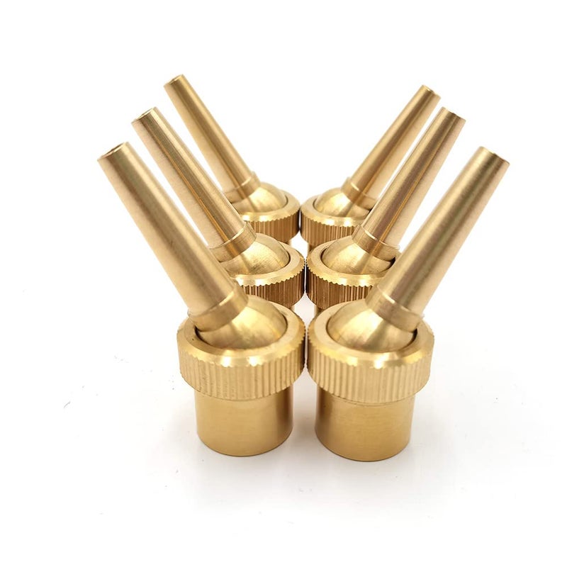 QLLUCKLY 6 قطع 1/2" DN15 فوهة نافورة نحاسية قابلة للتعديل اتجاهها رأس رش الماء للاستخدام في تنسيق الحدائق - Image 1